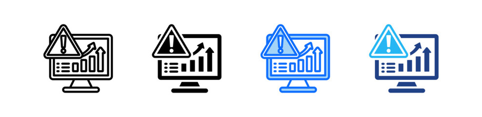 Market Risk Icon Set Multiple Style Collection