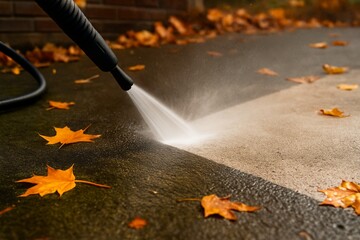 Autumn Patio and Driveway Cleaning with Pressure Washing