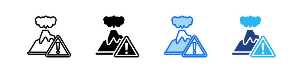 Natural Disaster Risk Icon Set Multiple Style Collection