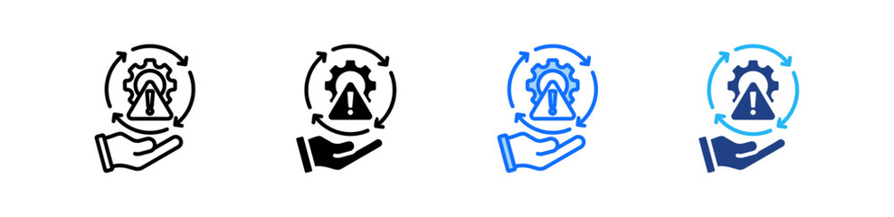 Supply Chain Management Risk Icon Set Multiple Style Collection