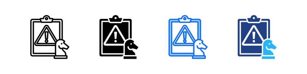 Strategic Planning Risk Icon Set Multiple Style Collection
