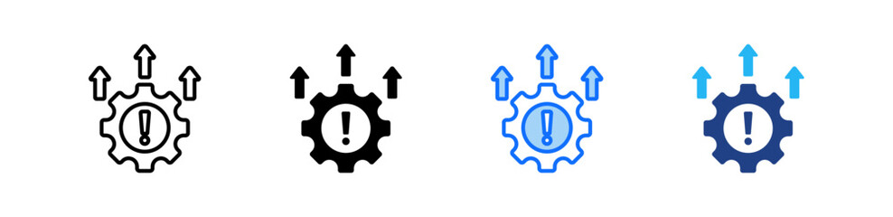 Operational Efficiency Risk Icon Set Multiple Style Collection