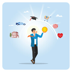 Budget planning concept to allocate expense or payment.