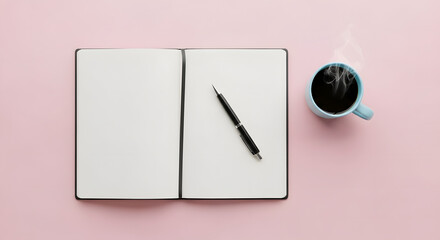 notebook and pen on the table