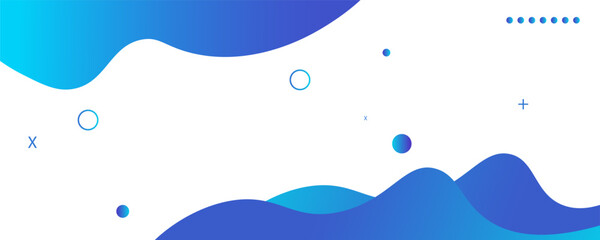 Modern abstract blue liquid background with smooth gradient waves and geometric shapes. Minimal fluid vector design.  Design element for web banners, posters, blue and white.