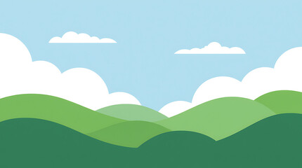 landscape with mountains and clouds