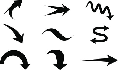 Arrow vector set collection different style direction graphic art
