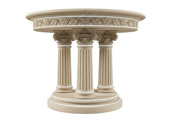 Fototapeta premium Ornate pedestal with columns isolated on a transparent background