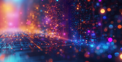 Optimistic and advanced digital future background. Digital data flow and collection of information. Abstract background.
