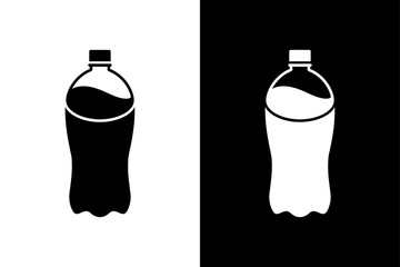 Elegant Black Bottle Icon Collection. Contoured Bottle Silhouettes in Vector Design