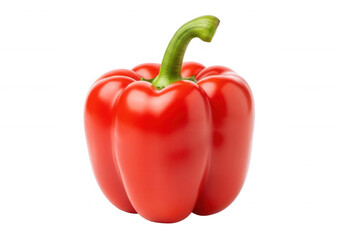 Vibrant Red Bell Pepper isolated on a transparent background
