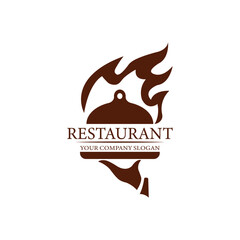 Restaurant logo with fire design Stock Vectors and Vector Art.