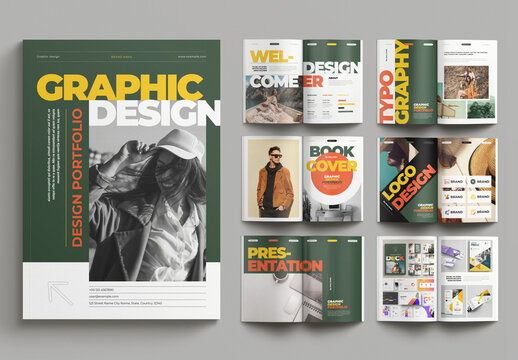 Modern Graphic Design Portfolio Magazine And Design Highlight Template Layout