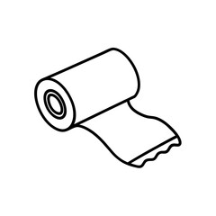 Illustration of a roll of toilet paper with a partially unrolled sheet
