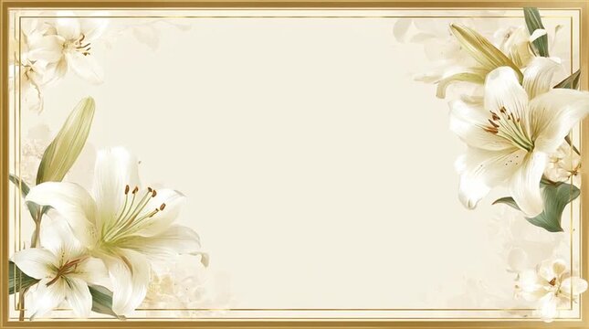 Floral Frame Cream Background