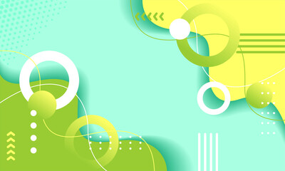 Abstract Turquoise and Green Geometric Background with Circles