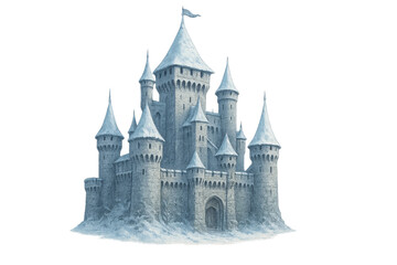 Obraz premium Winter ice castle representing fantasy and fairytale magic