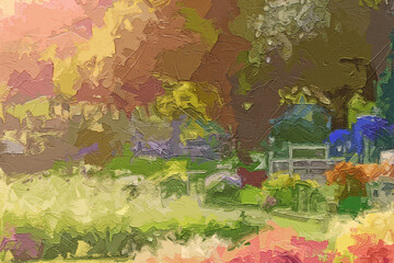 Various oil paintings, flowers, chrysanthemums, landscapes, forests, birds, streams, plum blossoms, beautiful scenery