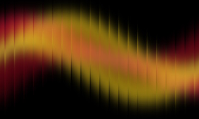 Abstract background with vertical lines and a blurred gradient of yellow and red colors on a black backdrop, creating a warm and dramatic effect for designs