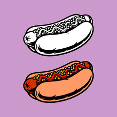 hot dog vector illustration