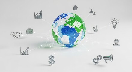 Global technology network connecting diverse people worldwide symbolizing modern communication and digital innovation in a futuristic environment