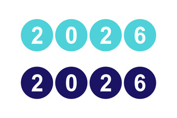 2026 year in circles isolated on transparent background