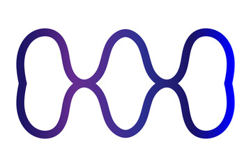 Abstract wavy line isolated on transparent background
