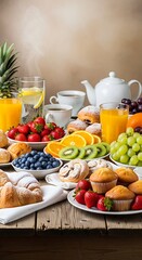 Abundant Breakfast Feast - A Colorful and Delicious Spread.