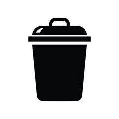 Trash Can Garbage Bin Solid Glyph Icon