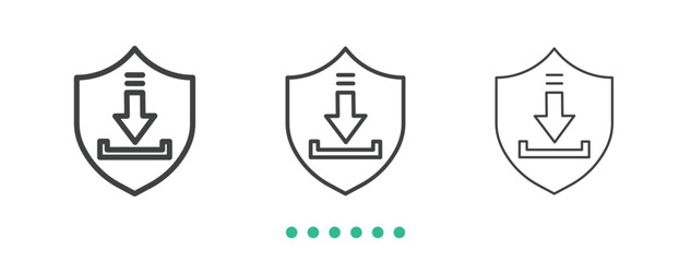 Secure downlaod icon. Thin line icon vector