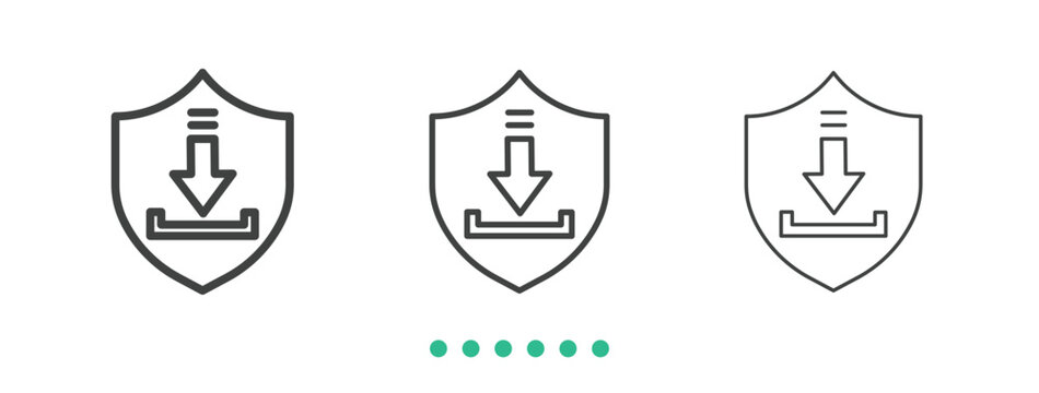 Secure downlaod icon. Thin line icon vector