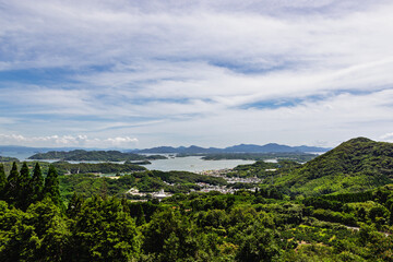 三角の高台から望む八代海