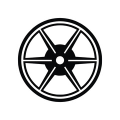 Obraz premium Six Spoke Car Wheel Solid Glyph Icon