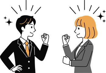 Business success illustration of teamwork and achievement goal