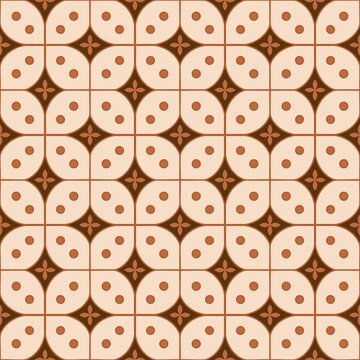 Brown Traditional Batik Kawung Pattern