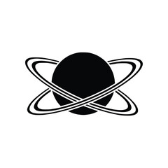 Planet with Orbital Rings Abstract Logo