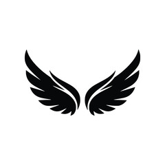 Stylized Pair of Wings Silhouette Logo