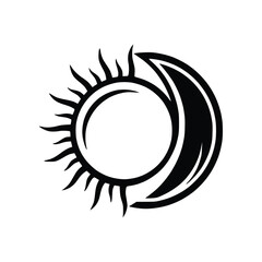 Sun and Moon Day Night Abstract Silhouette