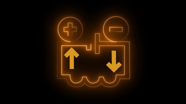 Glowing neon line Cloud arrow icon animation on black background. 4k video. Neon glow Data storage icon concept. animation sign icon business sign icon amazing set business icon technology.