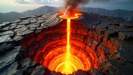 Volcanic landscape art patterns