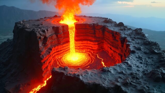 Volcanic landscape art patterns