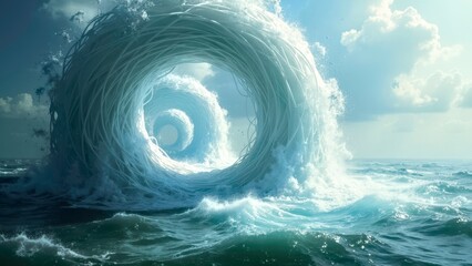 Wave landscape art pattern