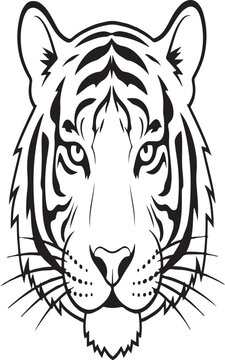 Tiger Line Icon &ndash; Minimal Outline Vector Design