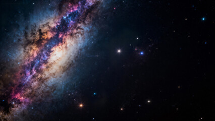 Galaxy and stars in space