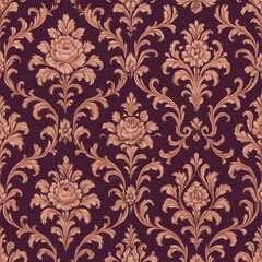 Luxury Victorian Damask Seamless Pattern