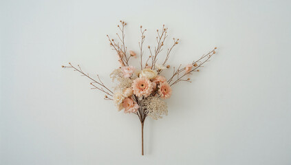Delicate floral arrangement with branches bouquet flowers