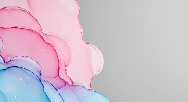 Dreamy abstract background with pastel pink and blue swirls, perfect for adding a touch of modern elegance to your design projects with space for text