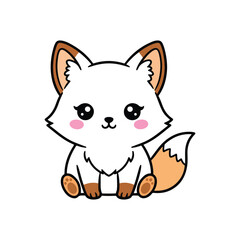 Fox Drawing vector illustration on white background 