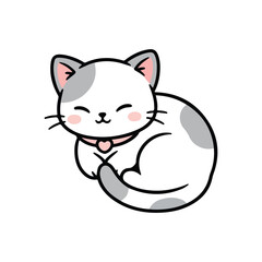 vector illustration of a cat on white background 