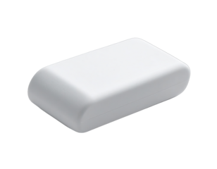 White, smooth rounded rectangular bar or block